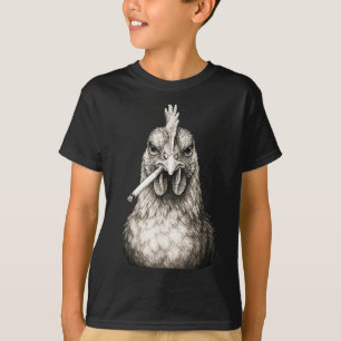 T-shirt Drôle de poulet qui fume une cigarette Mème Gen Z 