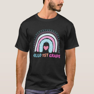 T-shirt Drôle de première année Équipe arc-en-ciel Bonjour