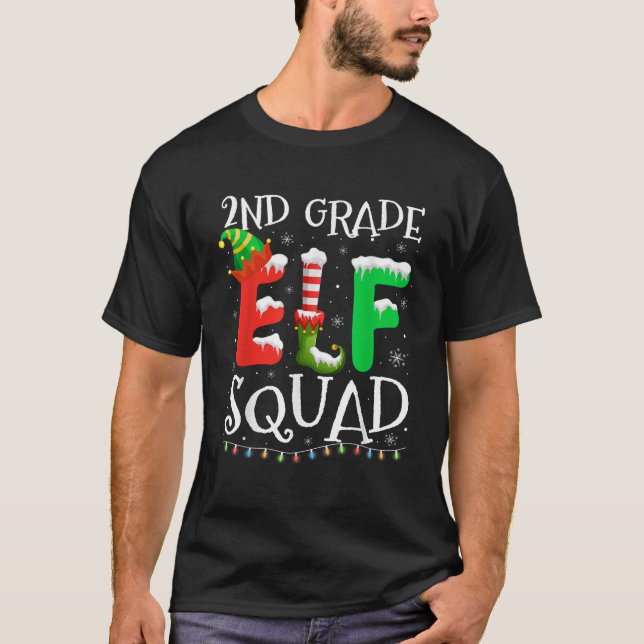T-shirt Drôle de professeur de classe d'elfes de 2e année  (Devant)