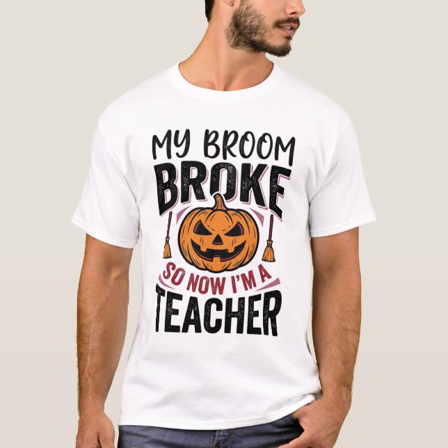 T-shirt Drôle de professeur d'Halloween Balai Cassa Concep (Devant)