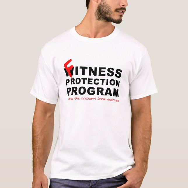 T-shirt drôle de protection de forme physique (Devant)