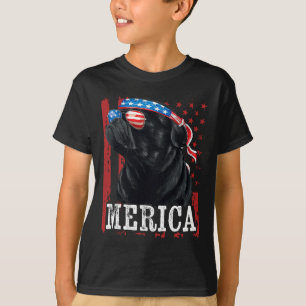 T-shirt Drôle de Pug noir 4 juillet Mère de chien Père de