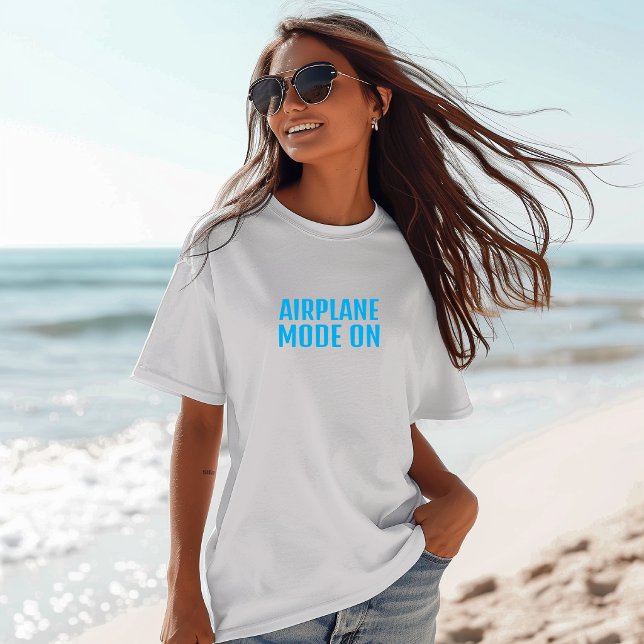 T-shirt drôle de randonnée mode avion activé turqu (Créateur téléchargé)
