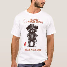 T-shirt drôle de Raton laveur Cowboy – Recherché p