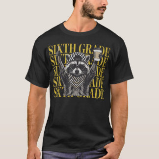 T-shirt Drôle de Raton laveur de sixième année pour la ren