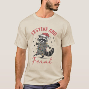 T-shirt Drôle de Raton Laveur Noël Sauvage Mème Xmas 