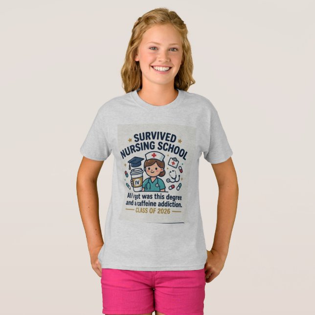 T-shirt drôle de remise de diplôme de l'école Surv (Devant entier)