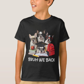 T-shirt Drôle de rentrée scolaire Mignons chiots Bouledogu