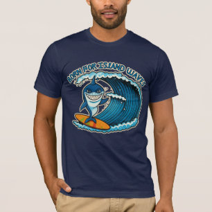 T-shirt drôle de requin de surf pour hommes et fem