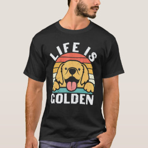 T-shirt drôle de Retriever doré La vie est dorée V