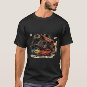 T-shirt drôle de roue de secours de camion monstre