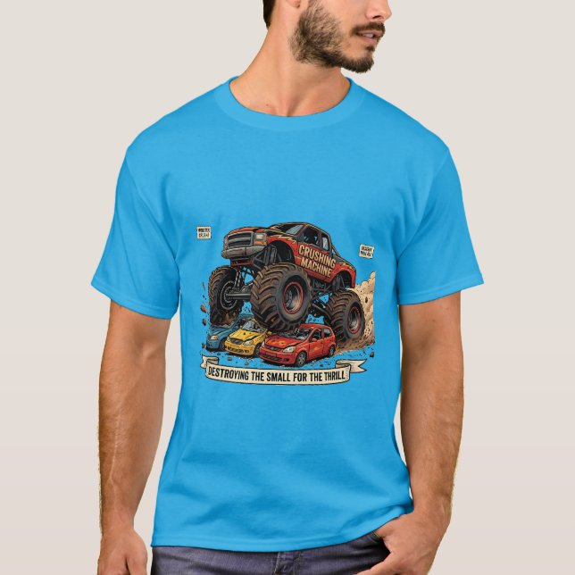 T-shirt drôle de roue de secours de camion monstre (Devant)