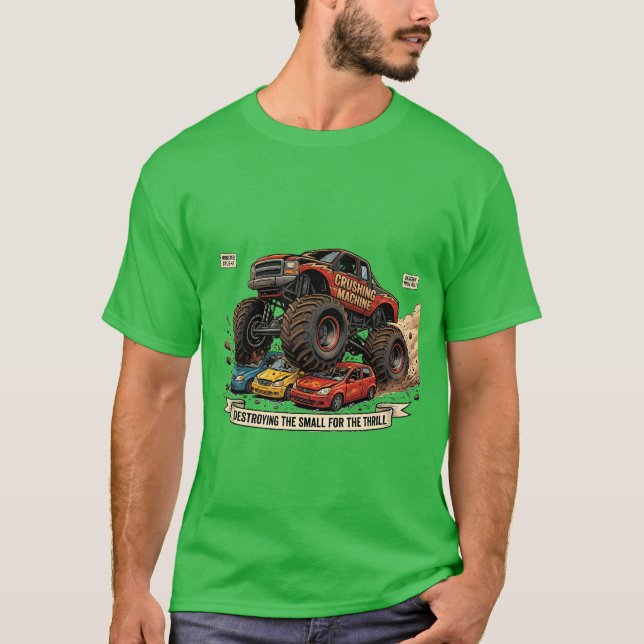 T-shirt drôle de roue de secours de camion monstre (Devant)