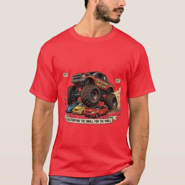 T-shirt drôle de roue de secours de camion monstre (Devant)