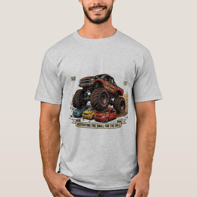 T-shirt drôle de roue de secours de camion monstre (Devant)