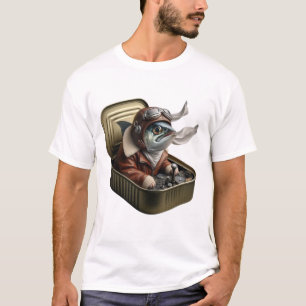 T-shirt drôle de sardine aviateur poisson volant