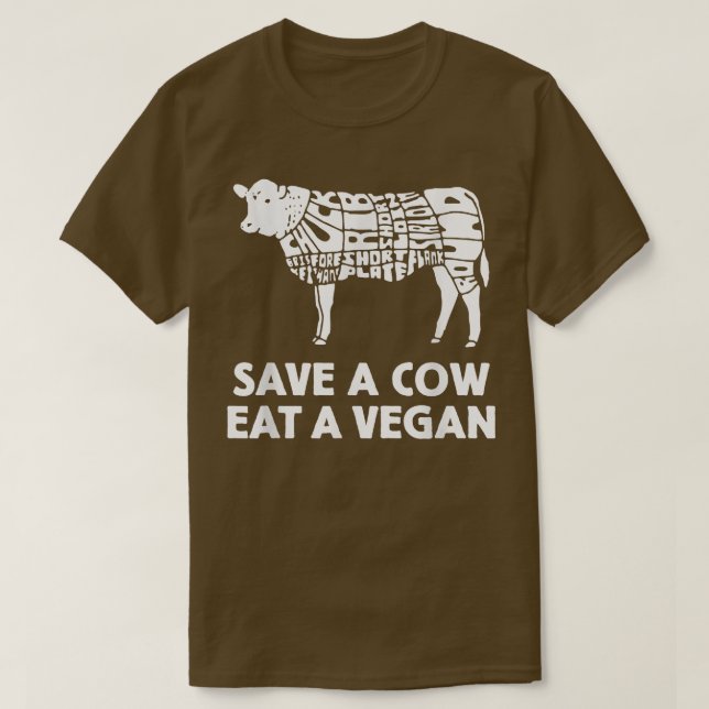 T-shirt Drôle de sauver une vache  (Design devant)