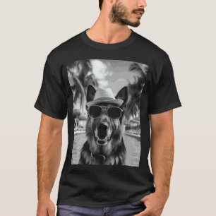 T-shirt Drôle de selfie de Berger Allemand Chien Vacances 