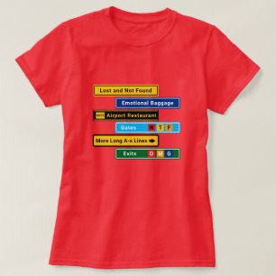 T-shirt drôle de signes perdus à l'aéroport