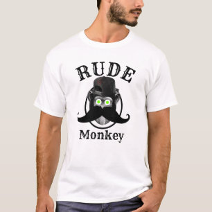 T-shirt drôle de singe grossier de style universit