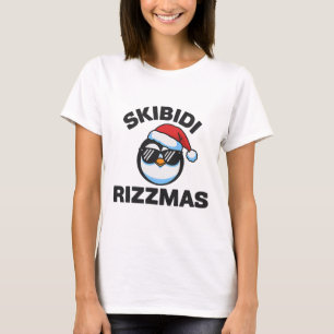 T-shirt Drôle de Slang Gen Alpha Noël Manchot Skibidi Ri