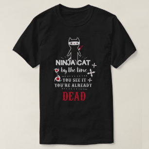T-shirt drôle de slogan de cool de chat de Ninja