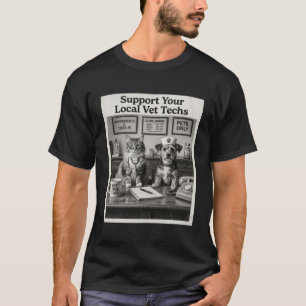 T-shirt Drôle de soutien technique vétérinaire Vos technic