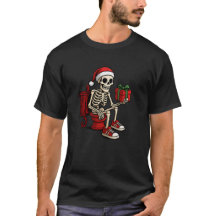 T-shirt drôle de squelette de Noël : crâne de Père