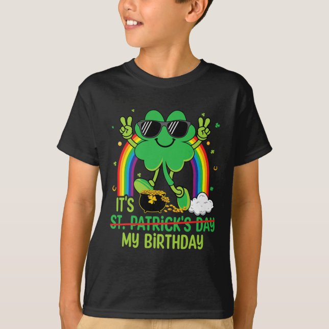 T-shirt Drôle de St Patrick C'est Mon Anniversaire Shamroc (Devant)