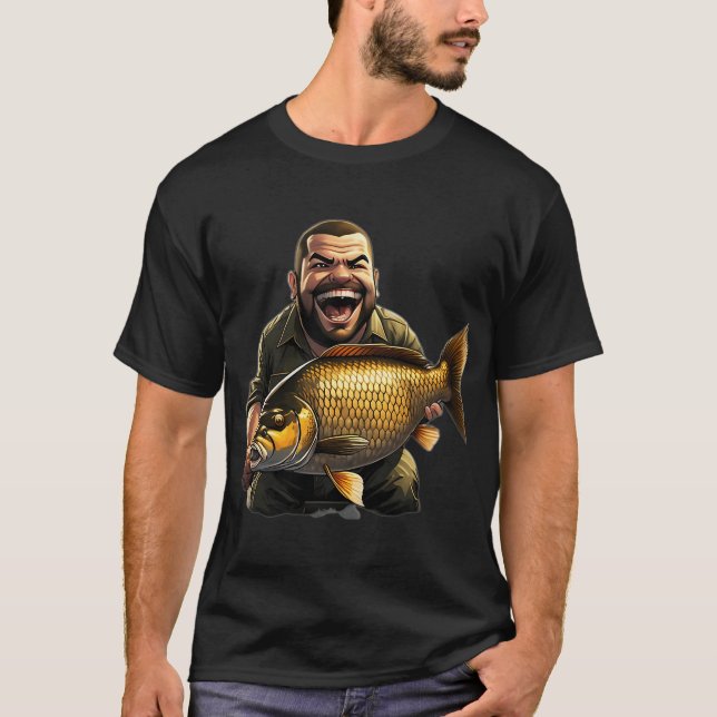 T-shirt "Drôle de stress souffle la pêche à la plage 	 	 	 (Devant)