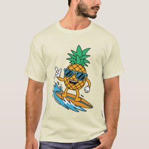 T-shirt drôle de surf de l'ananas Tee tropical de