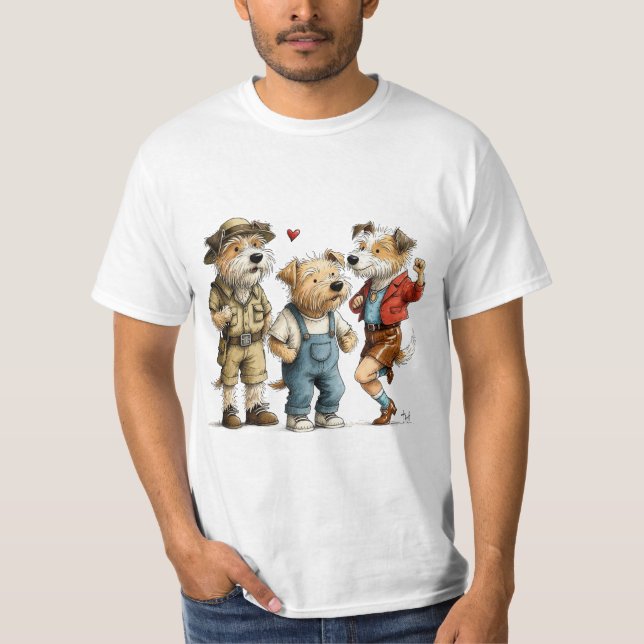 T-shirt drôle de terrier australien Tee trio migno (Devant)