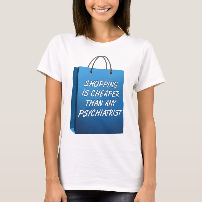 T-shirt drôle de thérapie de shopping (Devant)