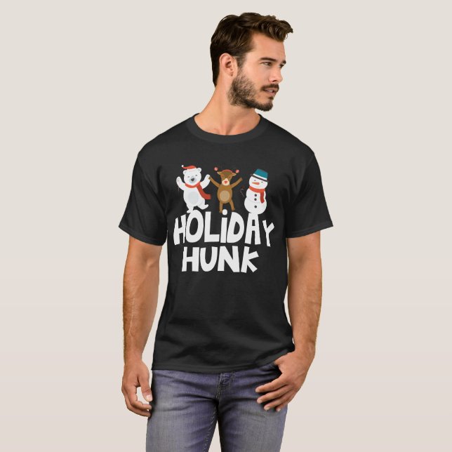 T-shirt drôle de vacances de Noël de gros morceau (Devant entier)
