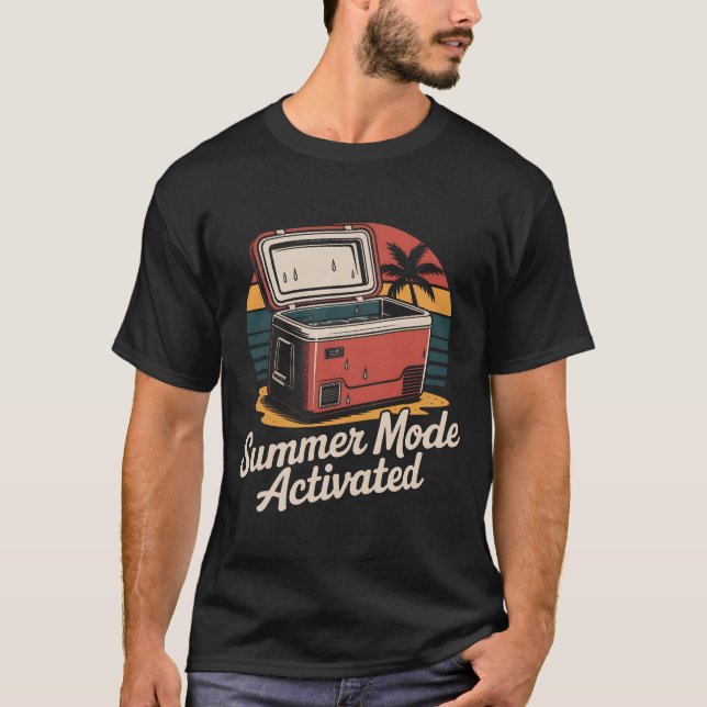 T-shirt drôle de vacances rétro Mode Été Activé (Devant)