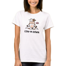 T-shirt drôle de vache de yoga Cow-m Down Mignon M