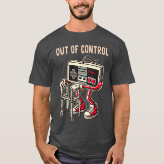 T-shirt Drôle de vieil art de jeu vidéo pour hommes garçon