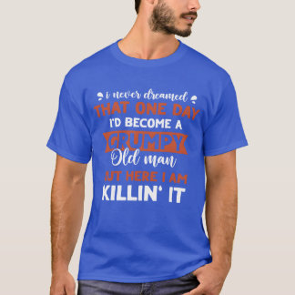 T-shirt drôle de vieil homme grincheux qui déchire