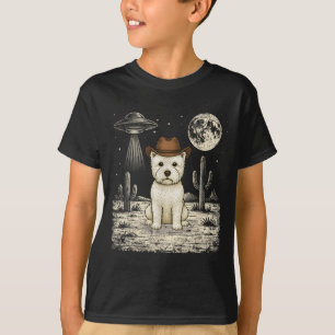 T-shirt Drôle de West Highland White Terrier Cowboy Wester