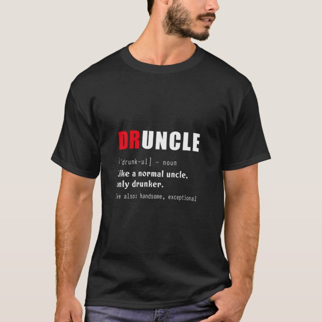 T-shirt Drôle Définition Druncle Pour L'Oncle Drunk Beer L (Devant)