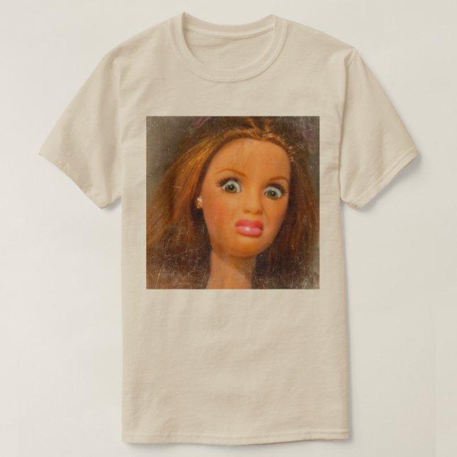 T-shirt Drôle dégoûtant poupée visage mème (Design devant)