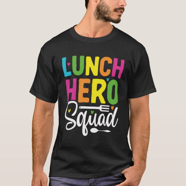 T-shirt Drôle Déjeuner Hero Squad École Déjeuner Lady Squa (Devant)