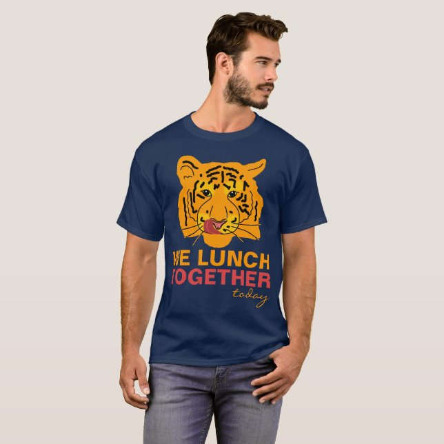 T-shirt Drôle déjeuner Tiger Ensemble unique personnalisab (Devant entier)