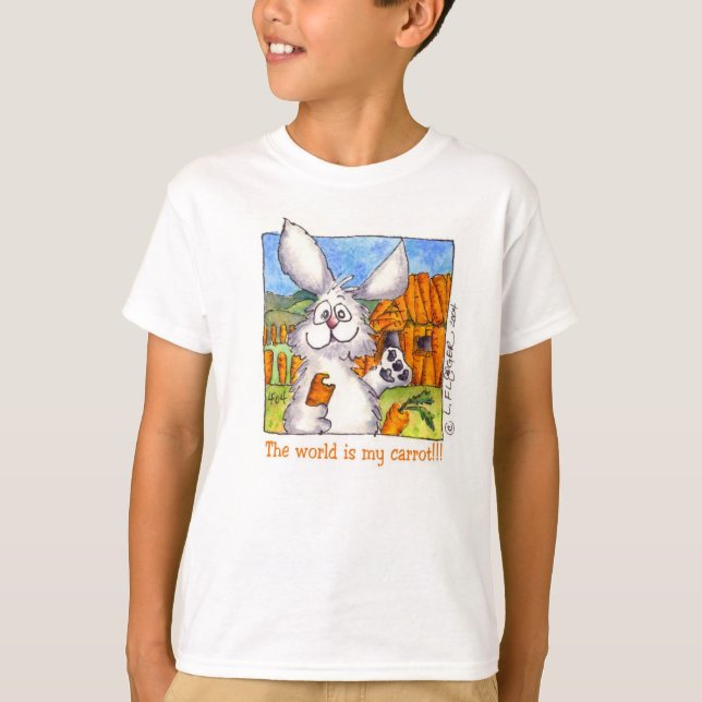 T-shirt drôle d'enfants de lapins (Devant)