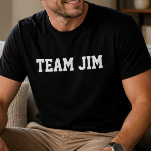 T-shirt Drôle d'équipe personnalisée Jim Anniversaire