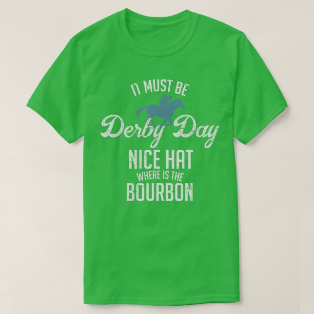 T-shirt Drôle Derby Day et menthe jupes Kentucky cheval ra (Design devant)