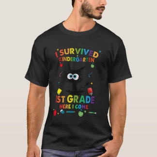 T-shirt Drôle dernier jour de maternelle j'ai survécu à la