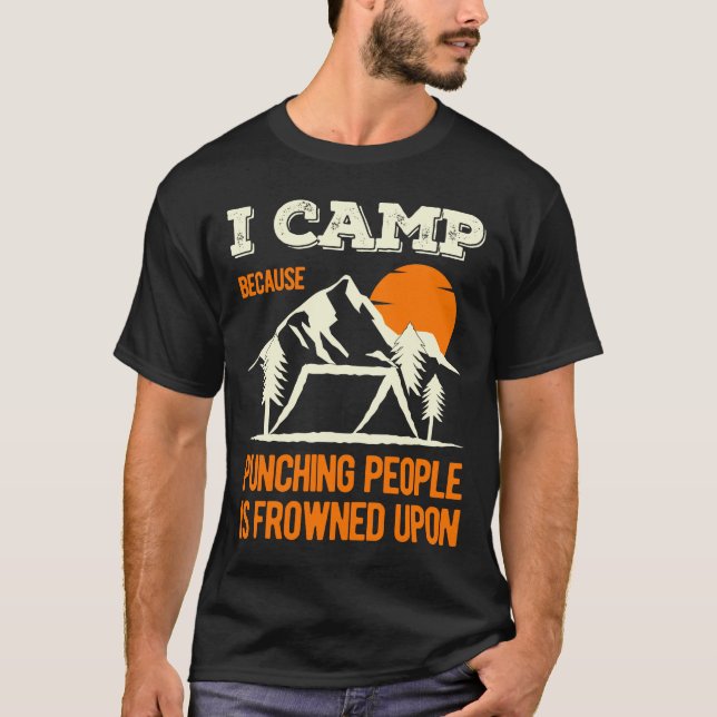 T-shirt Drôle des paroles de camping (Devant)