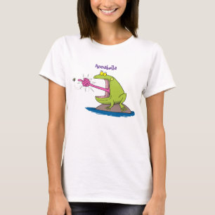T-shirt Drôle dessin animé de grenouille et mouche