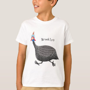 T-shirt Drôle dessin animé d'oiseau de Guineafowl